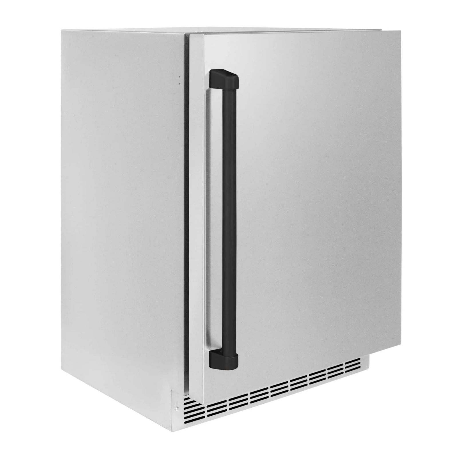ZLINE 24 in. Touchstone Beverage Fridge, Solid Stainless Door, Matte Black Handle RBSOZ-ST-24-MB