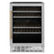 ZLINE 24" Monument Autograph Edition Dual Zone 44-Bottle Wine Cooler in Stainless Steel with Champagne Bronze Accents RWVZ-UD-24-CB