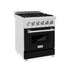 ZLINE 24" Professional Dual Fuel Range in Black Matte, RAS-BLM-24