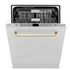 ZLINE 24"Autograph Dishwasher, Stainless, Accent Handle, DWMTZ-304-24-G