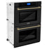 ZLINE 30" Autograph Double Wall Oven with Self Clean and True Convection in Black Stainless Steel Champagne Bronze AWDZ-30-BS-CB
