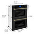 ZLINE 30" Autograph Double Wall Oven with Self Clean and True Convection in Black Stainless Steel Champagne Bronze AWDZ-30-BS-CB