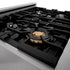 ZLINE 30" Autograph Dual Fuel Range, DuraSnow Stainless, Gold, RASZ-SN-30-G
