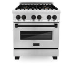 ZLINE 30" Autograph Dual Fuel Range, Stainless Steel, RAZ-30-MB