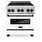 ZLINE 30" Autograph, Dual Fuel Range, White Door, RASZ-WM-30-MB