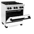 ZLINE 30" Autograph, Dual Fuel Range, White Door, RASZ-WM-30-MB