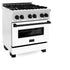ZLINE 30" Autograph, Dual Fuel Range, White Door, RASZ-WM-30-MB