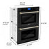 ZLINE 30" Autograph Edition Double Wall Oven with Self Clean and True Convection in Black Stainless Steel Gold Accent AWDZ-30-BS-G