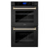 ZLINE 30" Autograph Edition Double Wall Oven with Self Clean and True Convection in Black Stainless Steel Gold Accent AWDZ-30-BS-G