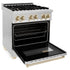 ZLINE 30" Autograph Edition, Dual Fuel Range, Gold Accents, RAZ-30-G