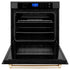 ZLINE 30" Autograph Edition Single Wall Oven with Self Clean and True Convection in Black Stainless Steel Gold Accent AWSZ-30-BS-G
