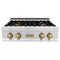ZLINE 30" Autograph Rangetop, DuraSnow, Bronze Accents, RTSZ-30-CB