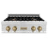 ZLINE 30" Autograph Rangetop, DuraSnow, Bronze Accents, RTSZ-30-CB