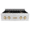 ZLINE 30" Autograph Rangetop, DuraSnow, Gold Accent, RTZ-30-G