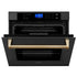 ZLINE 30" Autograph Single Wall Oven with Self Clean and True Convection in Black Stainless Steel Champagne Bronze AWSZ-30-BS-CB