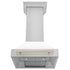 ZLINE 30" Autograph Stainless Wall Range Hood, White, 8654STZ-WM30-G