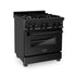 ZLINE 30" Black Stainless, Gas/Electric Oven, Brass Burners, RAB-BR-30