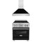 ZLINE 30" Bundle Range RAS-BLM-30 & Range Hood 8654BLM-30, 2KP-RASBLMRH30