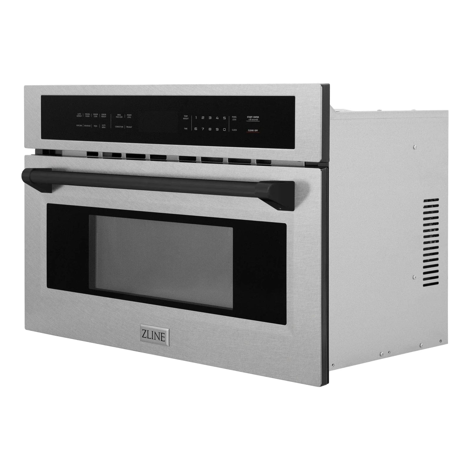 ZLINE 30” Convection Microwave, Stainless Steel, Black MWOZ-30-SS-MB