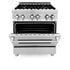 ZLINE 30" Dual Fuel Oven Range, Stainless Steel, Brass Burners, RA-BR-30
