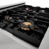 ZLINE 30" Dual Fuel Range, DuraSnow, Stainless, Brass Burners, RAS-SN-BR-30