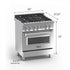 ZLINE 30" Dual Fuel Range, Snow Stainless, Snow Stainless Door, RAS-SN-30