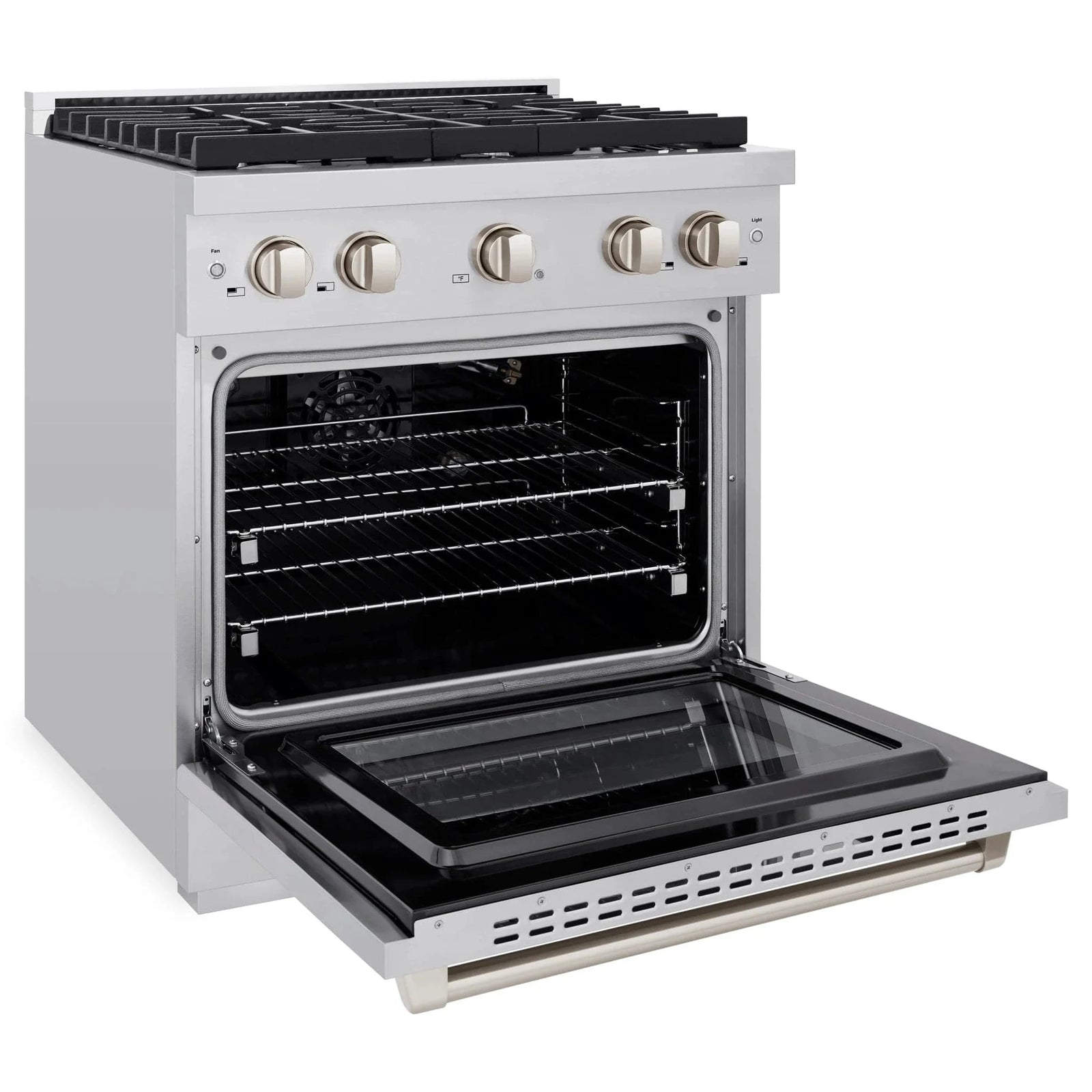 ZLINE 30 in. 4.2 cu. ft. 4 Burner Gas Range with Convection Gas Oven in Stainless Steel, SGR30