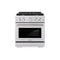ZLINE 30 in. 4.2 cu. ft. 4 Burner Gas Range with Convection Gas Oven in Stainless Steel, SGR30