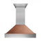 ZLINE 30" Snow Finish Wall Range Hood, Hammered Copper Shell, 8654HH-30