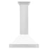 ZLINE 30" Stainless Steel Range Hood with White Matte Shell and Stainless Steel Handle  KB4STX-WM-30