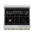 ZLINE 30"Autograph, Dual Fuel Range, Stainless, Gold Accents, RAZ-WM-30-G