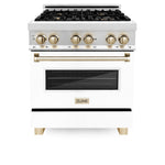 ZLINE 30"Autograph, Dual Fuel Range, Stainless, Gold Accents, RAZ-WM-30-G