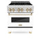 ZLINE 30"Autograph, Dual Fuel Range, Stainless, Gold Accents, RAZ-WM-30-G