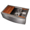ZLINE 33" Undermount Single Bowl Ledge Sink Stainless Steel, SLSAP-33S