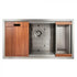 ZLINE 33" Undermount Single Bowl Ledge Sink, Stainless with Accessories, SLS-33