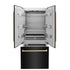 ZLINE 36" Autograph 19.6 cu. ft. 3-Door French Door Fridge Water/Ice Dispenser Black Stainless Steel Champagne Bronze Accents RBIVZ-BS-36-CB