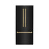 ZLINE 36" Autograph 19.6 cu. ft. 3-Door French Door Fridge Water/Ice Dispenser Black Stainless Steel Gold Accents RBIVZ-BS-36-G