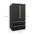 ZLINE 36" Autograph 22.5 cu. ft French Door Refrigerator with Ice Maker in  Black Stainless Steel RFMZ-36-BS-CB