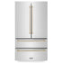 ZLINE 36" Autograph 22.5 cu. ft French Door Refrigerator with Ice Maker  Stainless Steel RFMZ-36-G