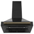 ZLINE 36" Autograph Black Stainless Wall Range Hood, Bronze, BS655Z-36-CB
