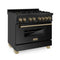 ZLINE 36" Autograph Dual Fuel Range, Black Stainless, RABZ-36-CB