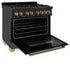 ZLINE 36" Autograph Dual Fuel Range, Black Stainless, RABZ-36-CB