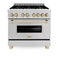 ZLINE 36" Autograph Dual Fuel Range, DuraSnow,Champagne, RASZ-SN-36-CB