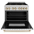 ZLINE 36" Autograph Dual Fuel Range, DuraSnow,Champagne, RASZ-SN-36-CB