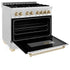 ZLINE 36" Autograph Dual Fuel Range, DuraSnow,Champagne, RASZ-SN-36-CB