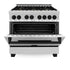 ZLINE 36" Autograph Dual Fuel Range, Stainless Steel, RAZ-36-MB