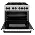 ZLINE 36" Autograph Dual Fuel Range, White Door, RAZ-WM-36-MB