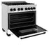 ZLINE 36" Autograph Dual Fuel Range, White Door, RAZ-WM-36-MB