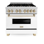 ZLINE 36" Autograph Edition Dual Fuel Range, White Door, RAZ-WM-36-G