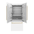 ZLINE Autograph Edition French Door Refrigerator, Internal Water, Ice Dispenser, White Matte, Champagne Bronze Accents RBIVZ-WM